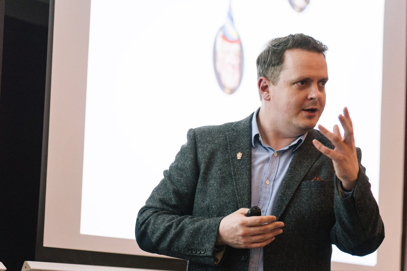 Darren Price speaking at a public lecture