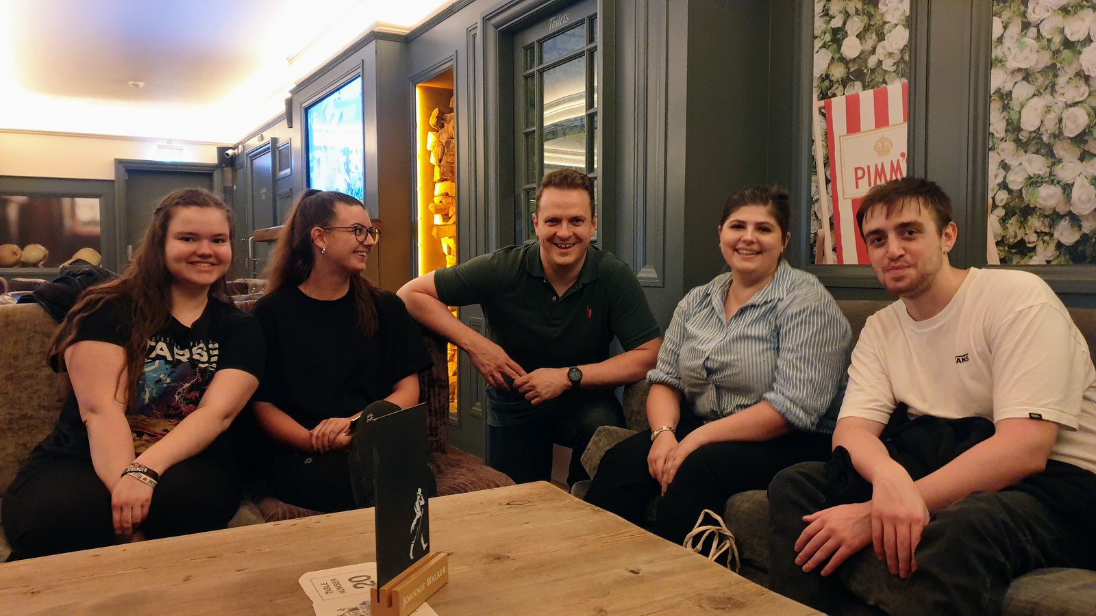The Manchester DarkSide and ATLAS group at a social, July 2022